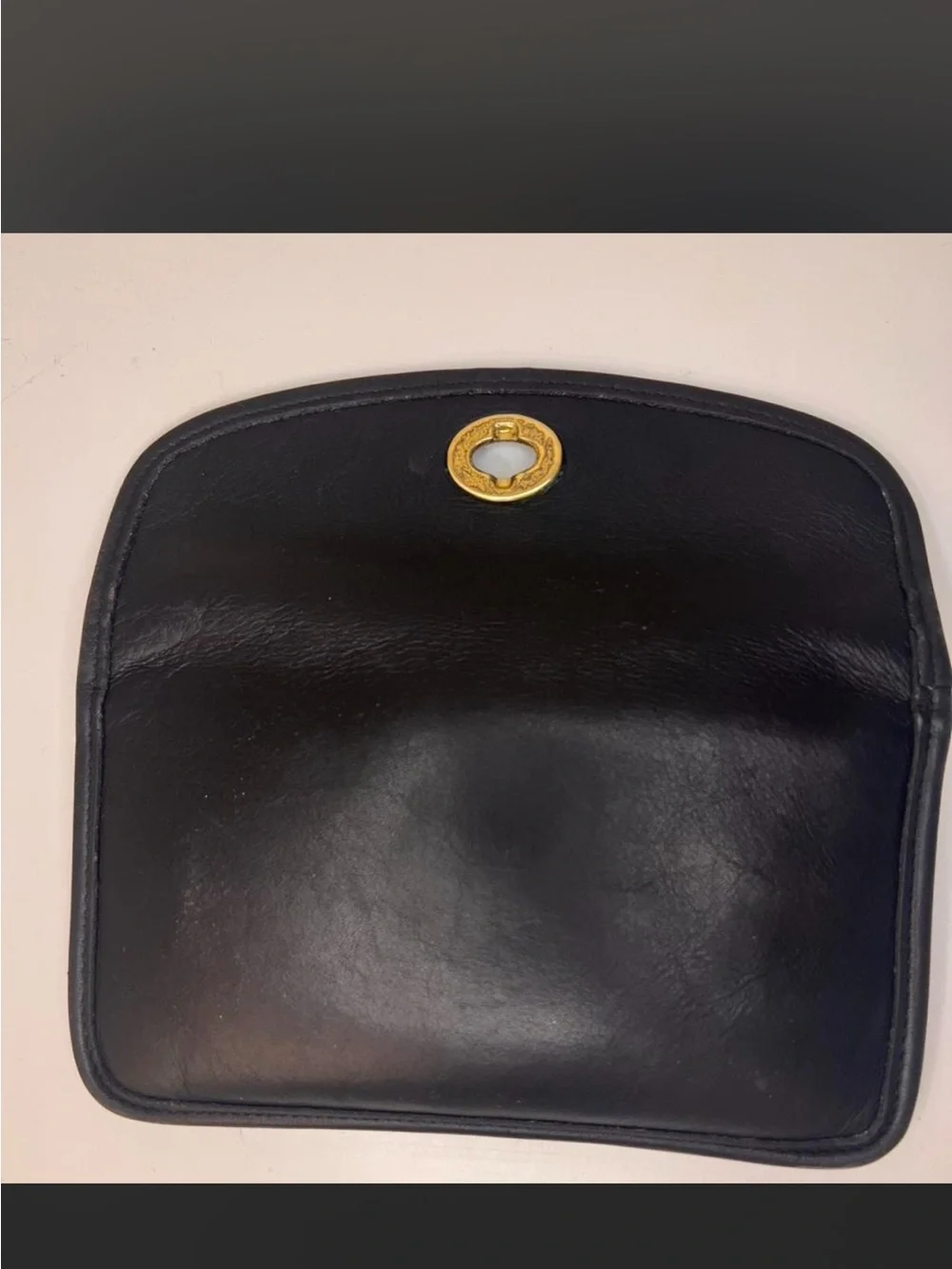 Coach Black Leather wallet with Gold Turnlock